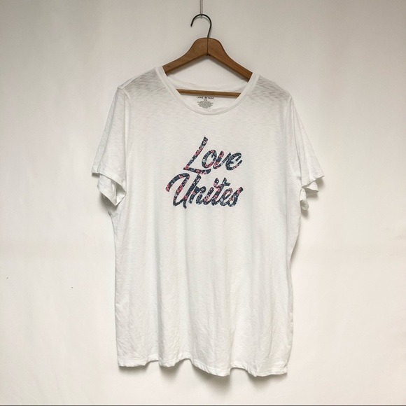 ➕ Lane Bryant Love Unites Short Sleeve T Shirt - Picture 2 of 8